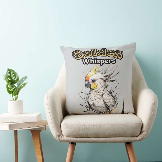 Vattenfärg Vingar | Cockatiel under flygning Kudde (Stol)