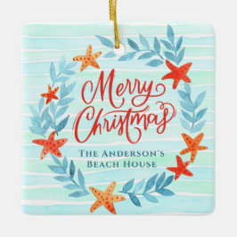 Vattenfärg - vinkara - ny hemmabuss - jul julgransprydnad keramik