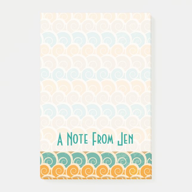 Vattenfärg Vinkarare Mönster| Lägg till ditt namn Post-it Block (Framsida)