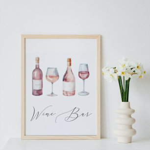 Vattenfärg Vino före Vows Vin Pub-tecken Poster
