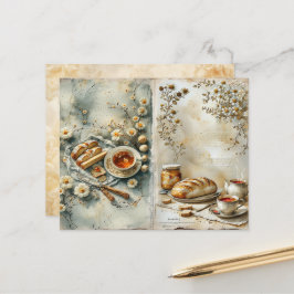 Vattenfärg Vintage Frukost Scrapbookpapper