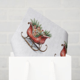 Vattenfärg Vintage julsläde