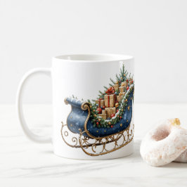 Vattenfärg Vintage julsläde Kaffemugg