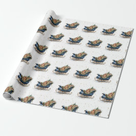 Vattenfärg Vintage Julsläde Presentpapper