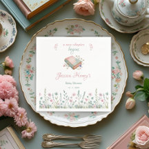 Vattenfärg Vintage Nytt kapitel börjar Baby Shower