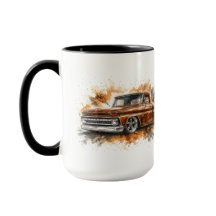 Vattenfärg Vintage Street Rod Lastbil Mug