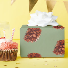 Vattenfärg Vinter Jul Skog Kottar Grönska Presentpapper