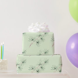 Vattenfärg vinter jul skogsträd gren presentpapper