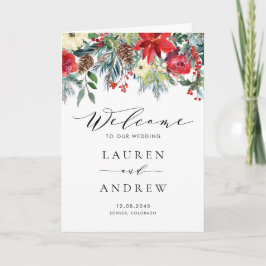 Vattenfärg vinterblommor Girlang Bröllopsprogram Program