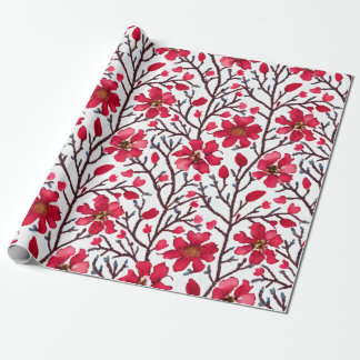 Vattenfärg Vinterblomning Inpackningspapper Presentpapper