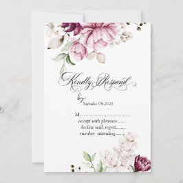 Vattenfärg Violetta Blommor RSVP Inbjudningar