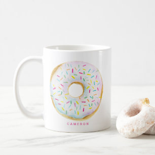 Vattenfärg Vit choklad Sprinkle Donut Kaffemugg