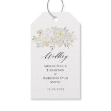 Vattenfärg Vita Peonies Bröllop  Presentkort