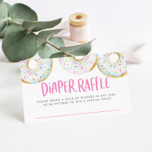 Vattenfärg Vita sprinkle Donuts Diaper Raffle