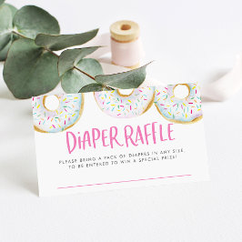 Vattenfärg Vita sprinkle Donuts Diaper Raffle Tilläggskort