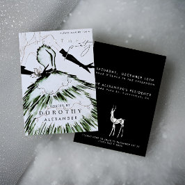 Vattenfärg Vogue Mode modell jul Party Inbjudningar