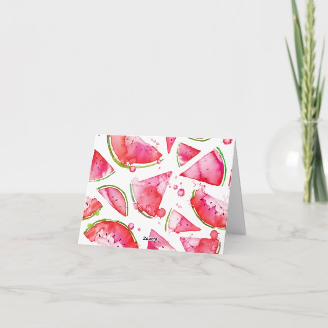 Vattenfärg Watermelon 1 Anteckningskort (Baksida)