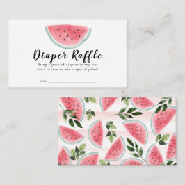 Vattenfärg Watermelon Diaper Raffle Biljett Tilläggskort