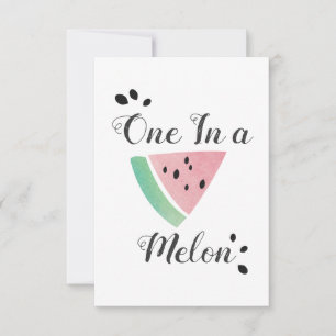 Vattenfärg Watermelon En-i-melon Födelsedag Kort