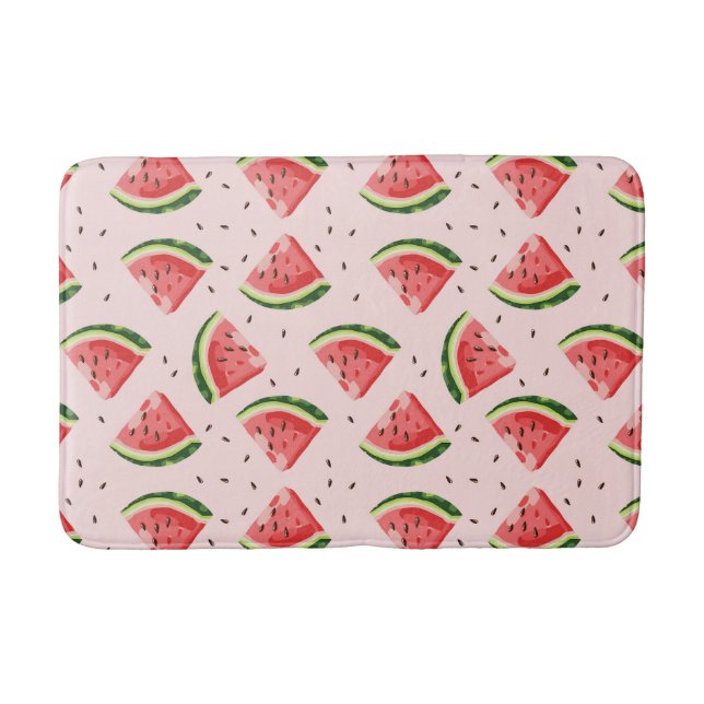 Vattenfärg Watermelon Fruit Mönster Badrumsmatta (Framsidan)