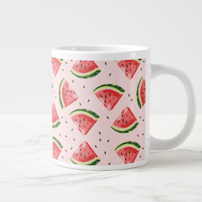 Vattenfärg Watermelon Fruit Mönster Jumbo Mugg (Höger)