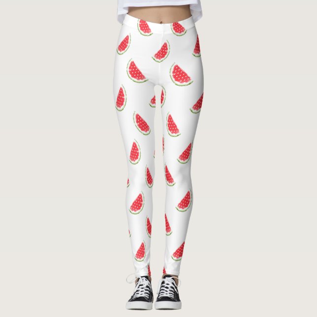 Vattenfärg Watermelon Mönster Leggings (Framsida)