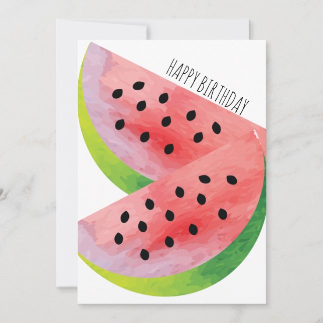 Vattenfärg Watermelon Pair Sommardag (Framsida)