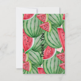 Vattenfärg Watermelon Tack Anteckningskort