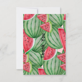 Vattenfärg Watermelon Tack Anteckningskort