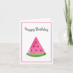 Vattenfärg Watermelon Wedge Kort
