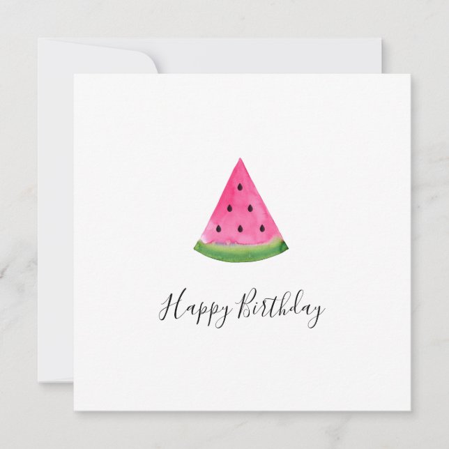 Vattenfärg Watermelon Wedge Kort (Framsida)