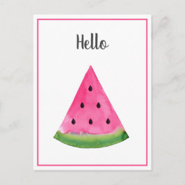 Vattenfärg Watermelon Wedge Vykort