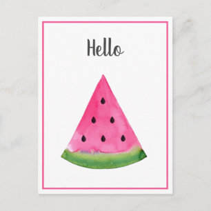 Vattenfärg Watermelon Wedge Vykort
