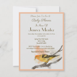 Vattenfärg Western Tanager Gult Bird Gren Julkort