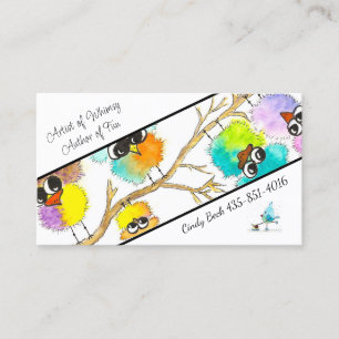 Vattenfärg Whimsical Birds Affärskort-Cindy Visitkort