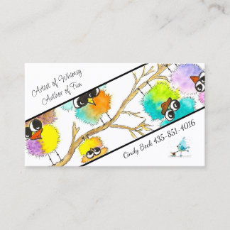 Vattenfärg Whimsical Birds Affärskort-Cindy Visitkort