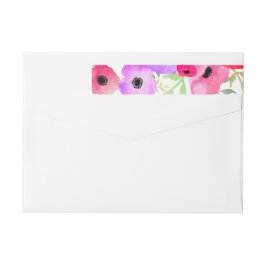 Vattenfärg Whimsical Blommigt Bröllop Etikettband