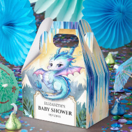 Vattenfärg Whimsical Dragon Baby Shower Presentaskar