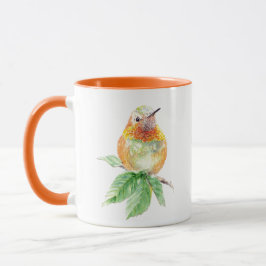 Vattenfärg Whimsical Rufous Hummingbird-attityd Mugg