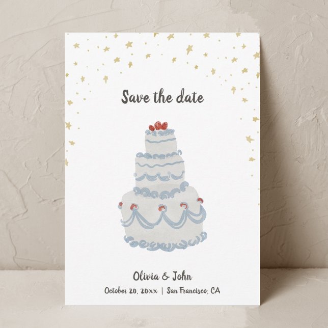 Vattenfärg Whimsical Save the Date Inbjudningar (Skapare uppladdad)