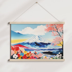 Vattenfärg Whimsical Springtime Mountain Poster