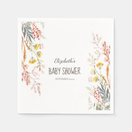 Vattenfärg Wildblomme Meadow Torkad Pappersservett