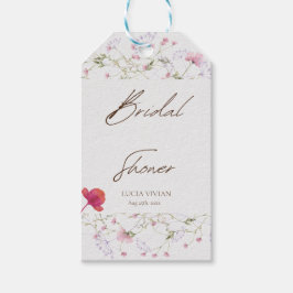 Vattenfärg Wildflower Bröllopsfest Tack Presentetikett