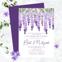 Vattenfärg Wisteria | BAT MITZVAH Inbjudningar