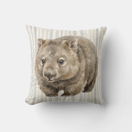 Vattenfärg Wombat Wildlife Art Kuddöverdrag Kudde