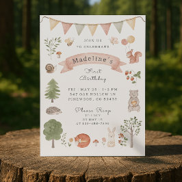 Vattenfärg Woodland | Forest Friends Inbjudningar
