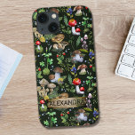Vattenfärg Woodland Mushrum Moss Mönster Namn<br><div class="desc">Anpassadets textdesign med en vattenfärgad skogsmark mönster av serenisk grönt med färgstarka svampar,  bär,  moss och skogsväxter.</div>