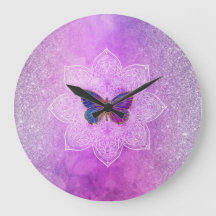 *~* Vattenfärg Yoga Glitter Butterfly Mandala