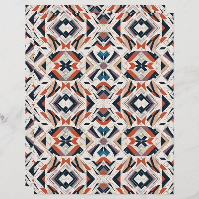 Vattenfärgad Abstrakt 10 Papper klippbok (Fram/baksida)