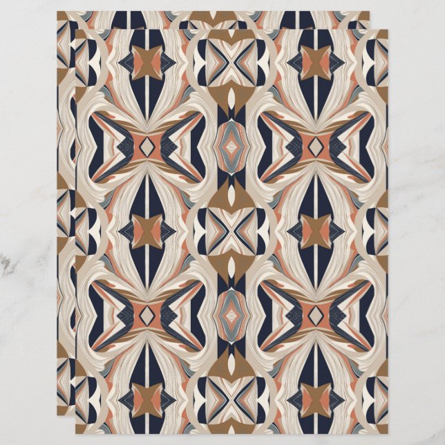 Vattenfärgad Abstrakt 14 Papper skrapbok (Fram/baksida)